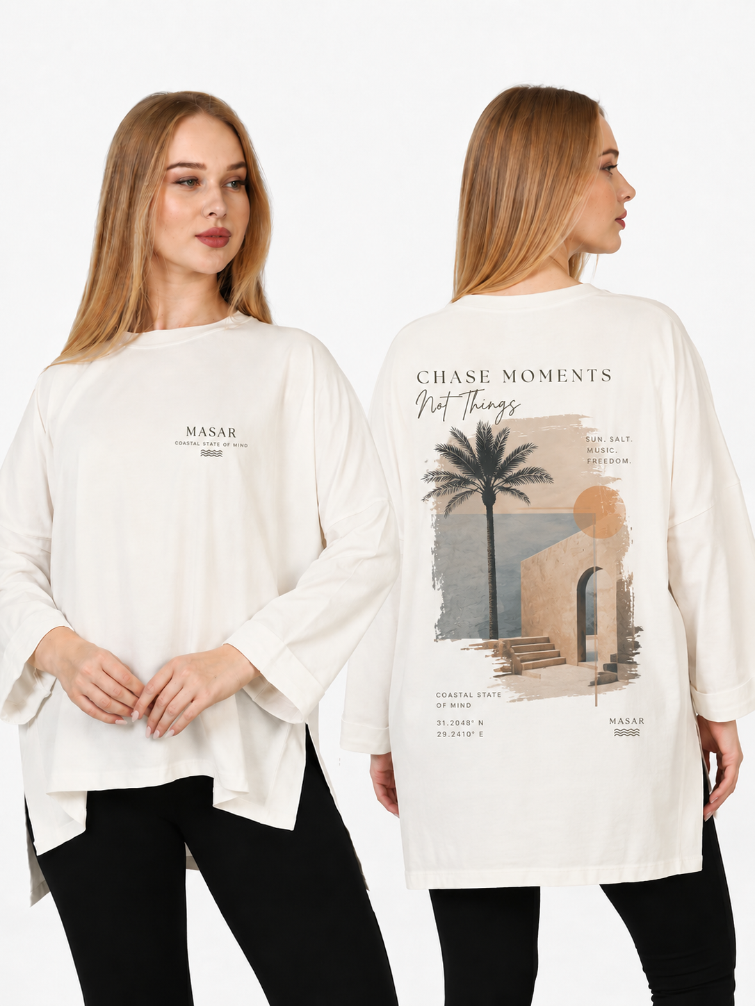 Masar Chase Moments Oversized Women's Sweatshirt - Ivory