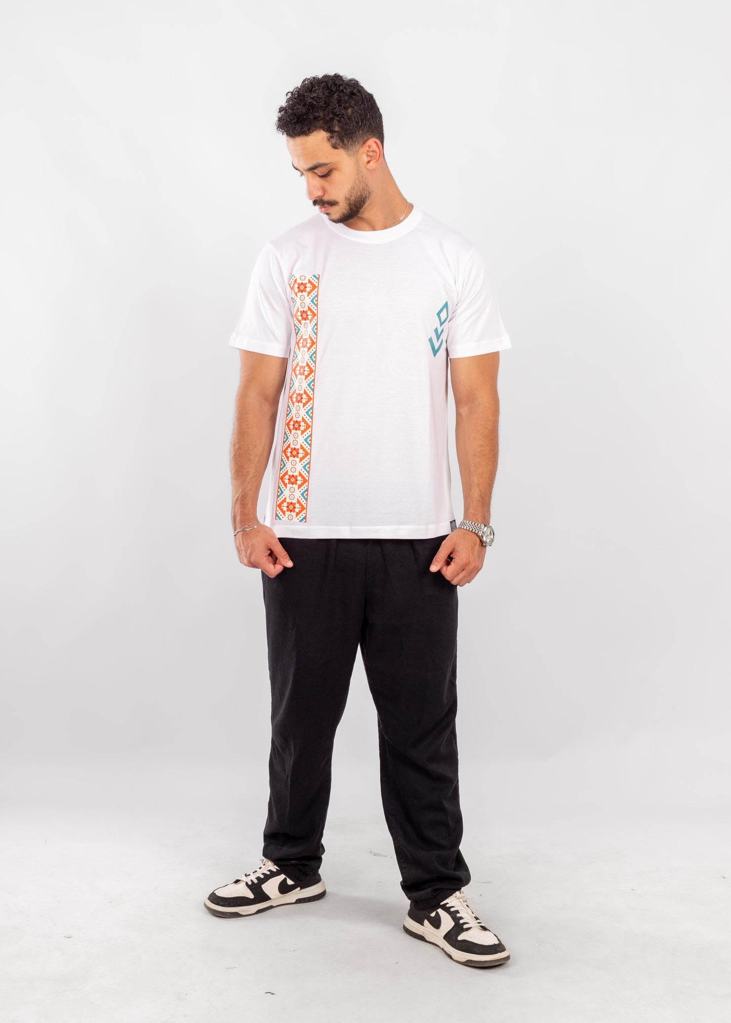 Nomad Geometry – Tribal Stripe Minimal Tee