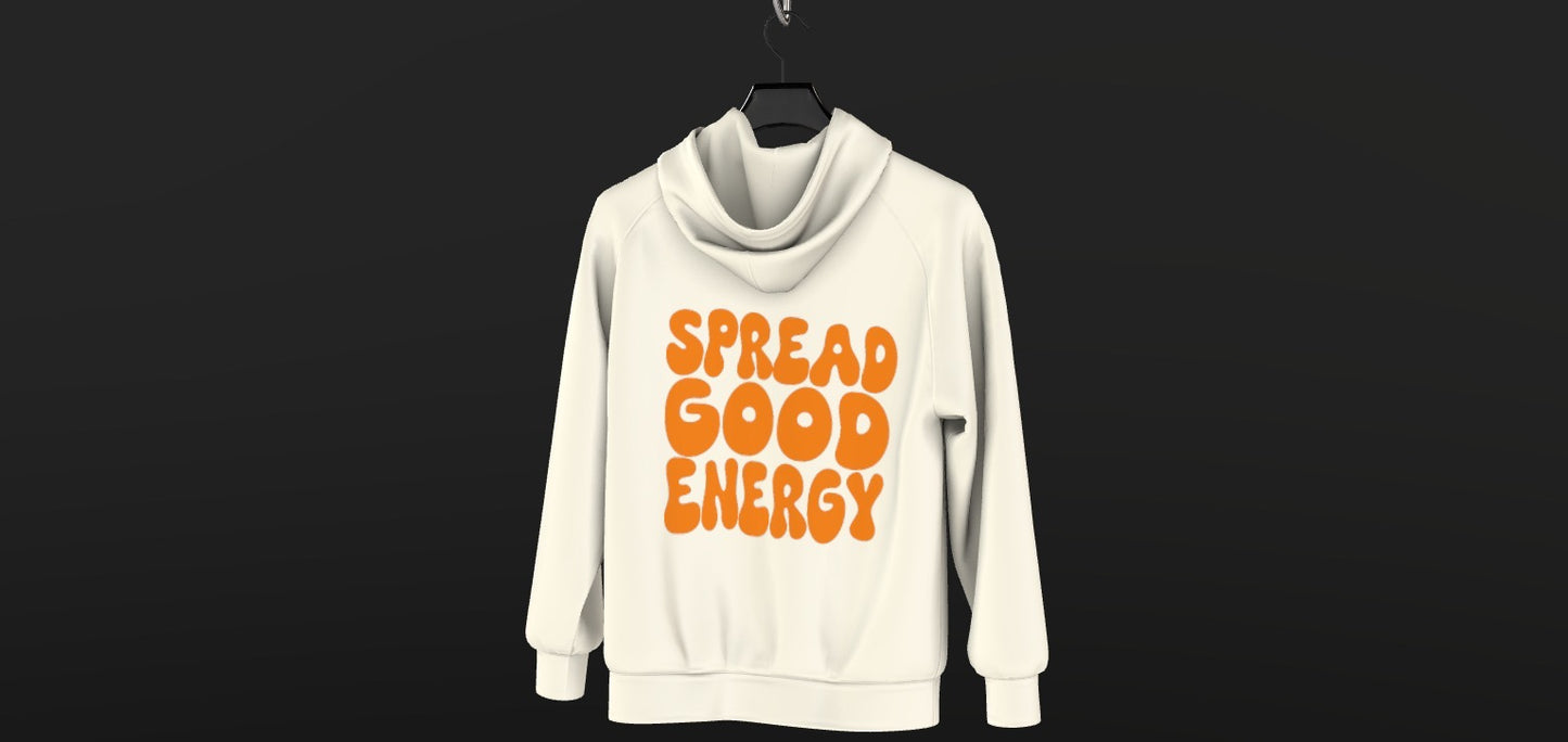 "Spread Good Energy" Oversized OFF-WHITE UNISEX -Hoodie