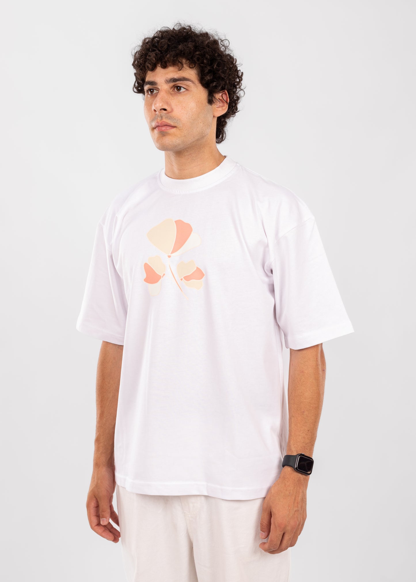 "Serenity Tee – White Botanical Edition" Over Size