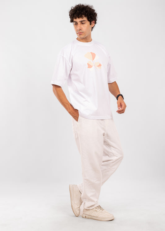 "Serenity Tee – White Botanical Edition" Over Size