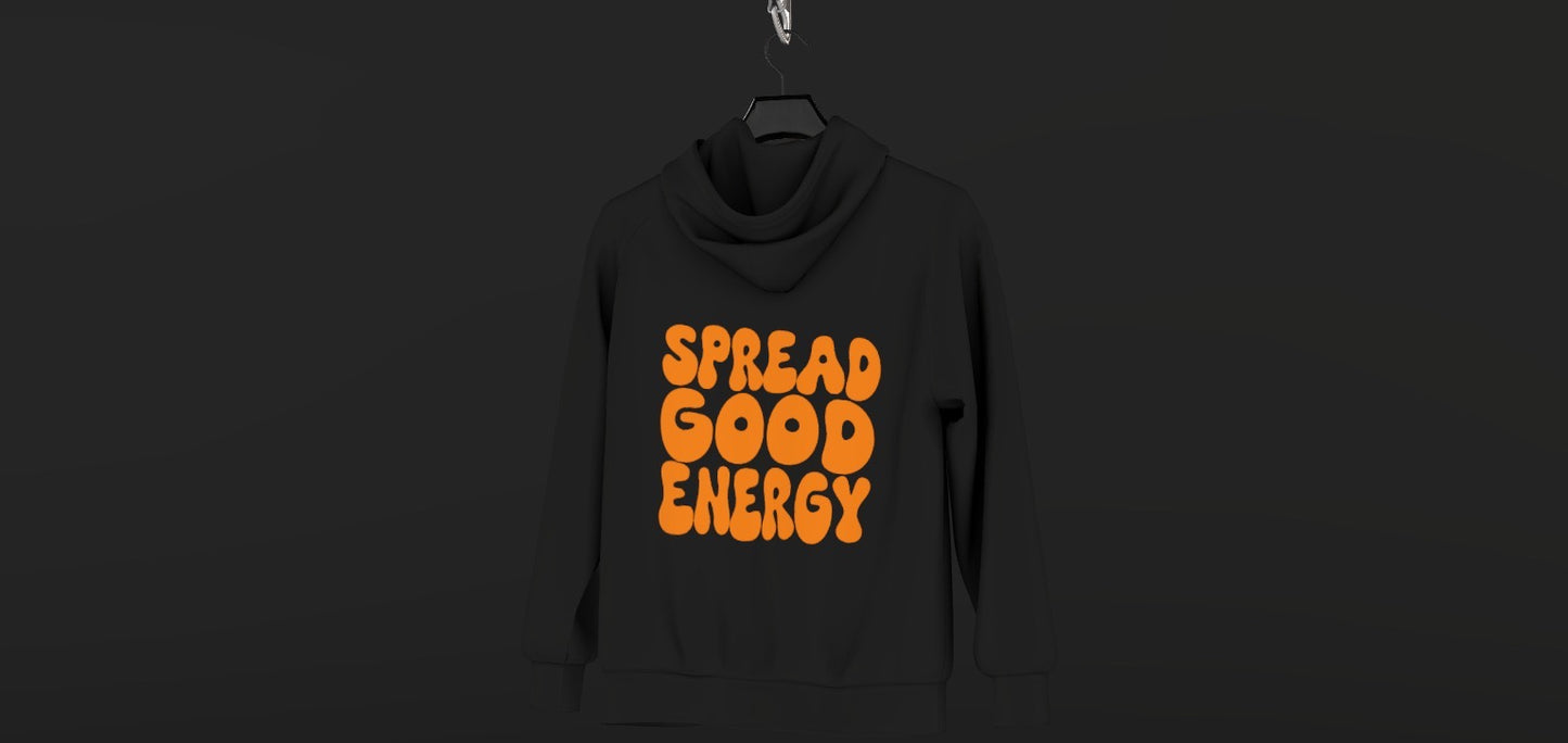 : "Spread Good Energy" Oversized Black UNISEX -Hoodie