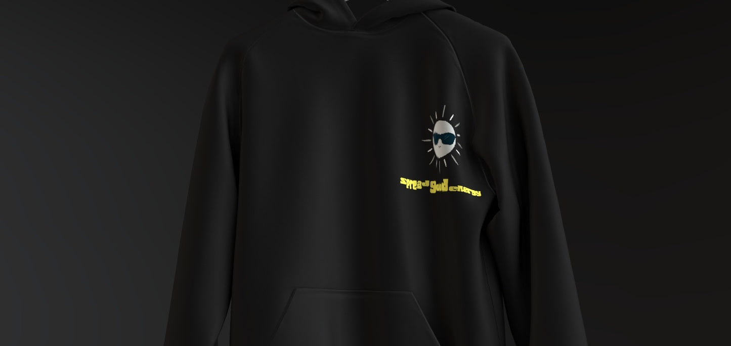 : "Spread Good Energy" Oversized Black UNISEX -Hoodie