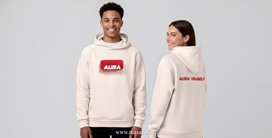 Unisex OFF-WHITE Hoodie with Red AURA HIMSELF