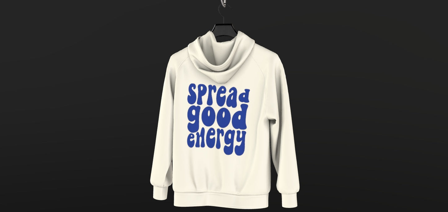 "Spread Good Energy" Oversized OFF-WHITE UNISEX -Hoodie