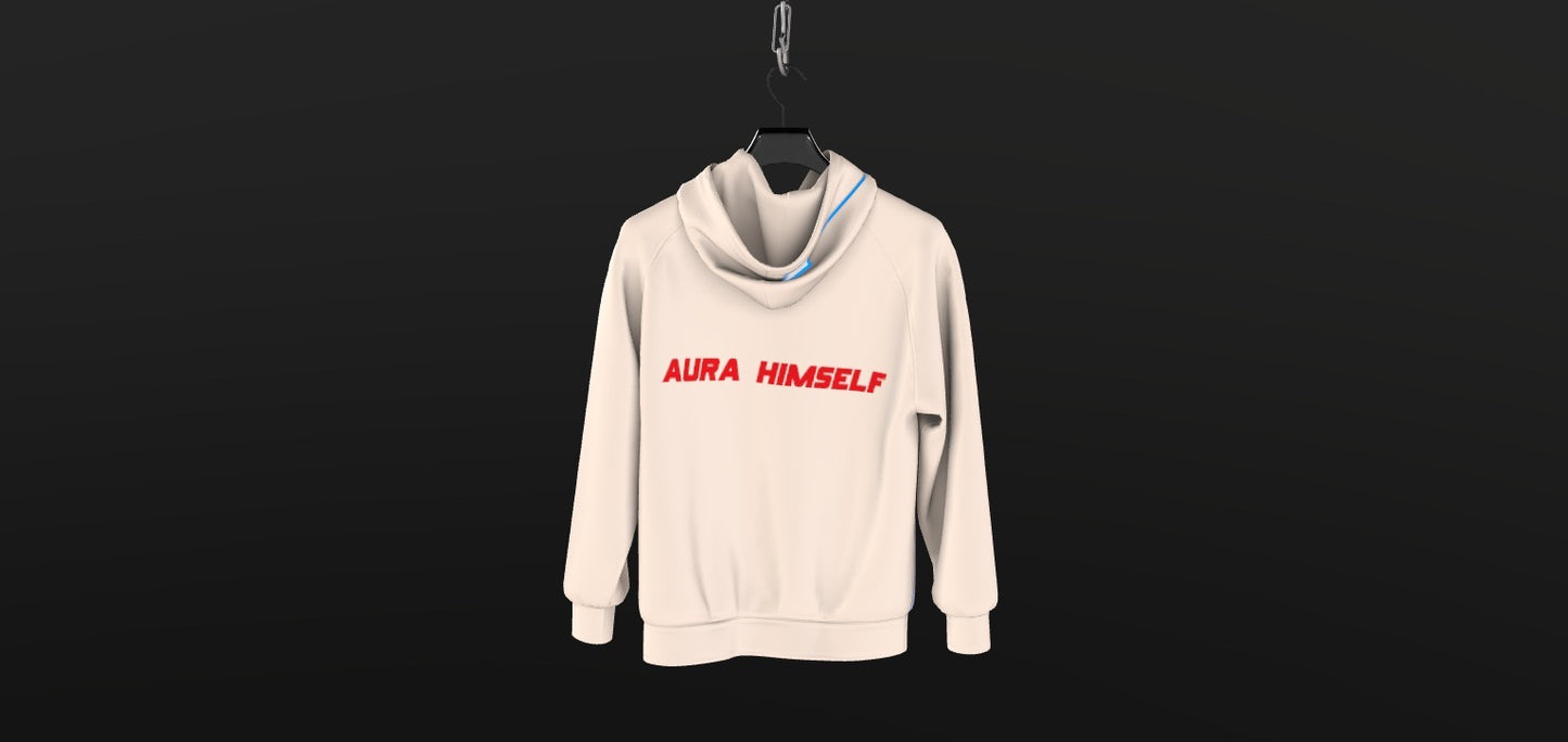 Unisex OFF-WHITE Hoodie with Red AURA HIMSELF