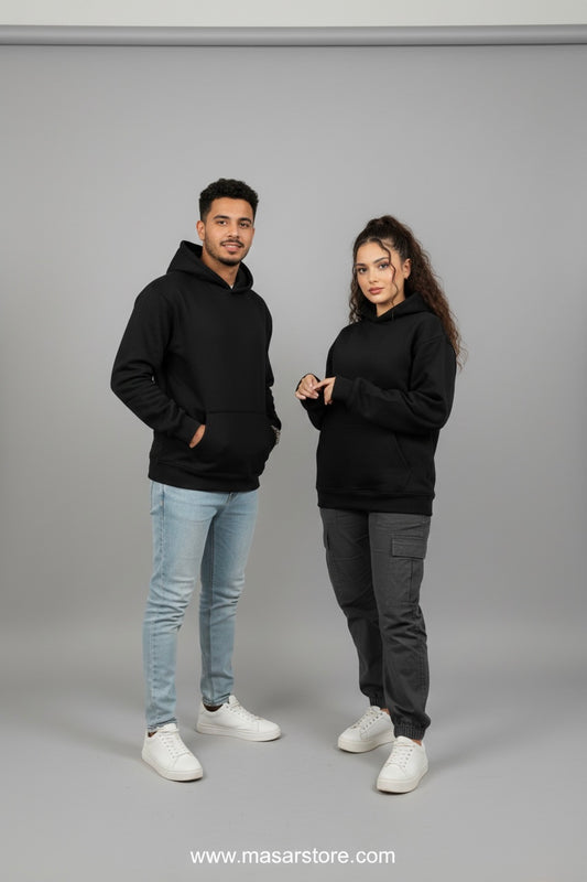 MASAR BLACK BASIC HOODIE UNISEX