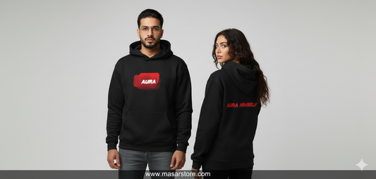 Unisex Black Hoodie with Red AURA HIMSELF