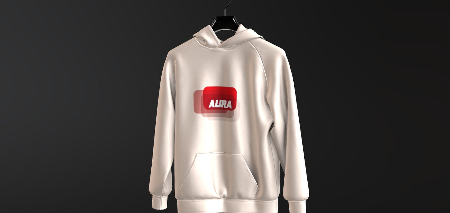 Unisex OFF-WHITE Hoodie with Red AURA HIMSELF