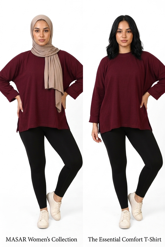 Women’s Oversized Long Sleeve Side Slit Top – Rich Burgundy